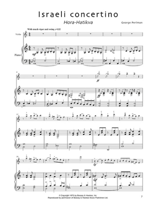 Israeli Concertino - George Perlman - Partition - Violon
